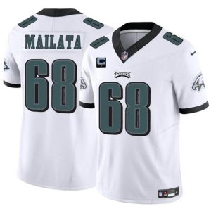Philadelphia Eagles #68 Jordan Mailata White 2024 F.U.S.E. With 1-Star C Patch Vapor Untouchable Limited Stitched Jersey