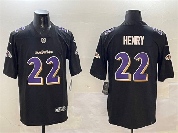Baltimore Ravens #22 Derrick Henry Black Fashion Vapor Untouchable Limited Jersey