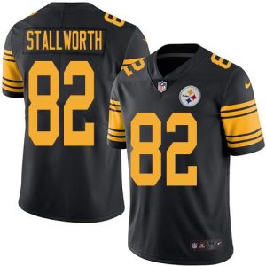Steelers #82 John Stallworth Black Stitched Limited Rush Nike Jersey
