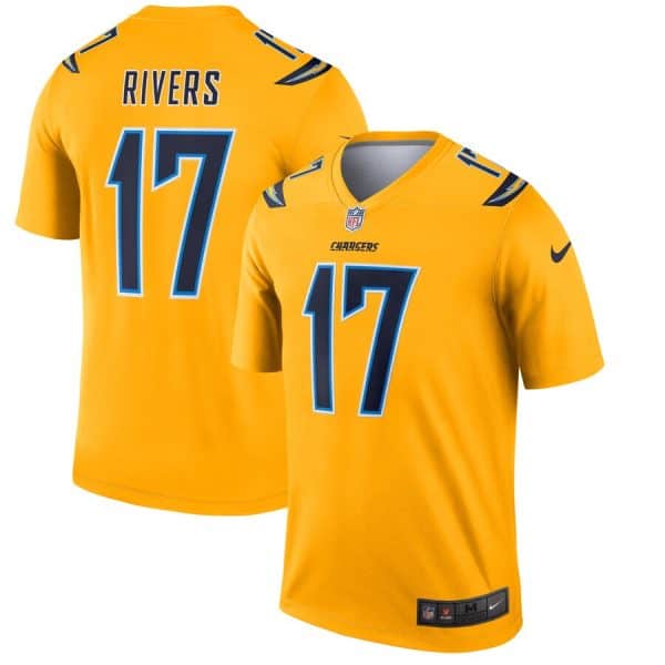 Los Angeles Chargers #17 Philip Rivers Gold Inverted Legend Jersey