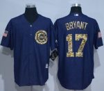 Cubs #17 Kris Bryant Denim Blue Salute To Service Stitched Jersey