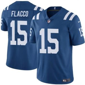 Indianapolis Colts #15 Joe Flacco Blue Vapor Limited Stitched Jersey