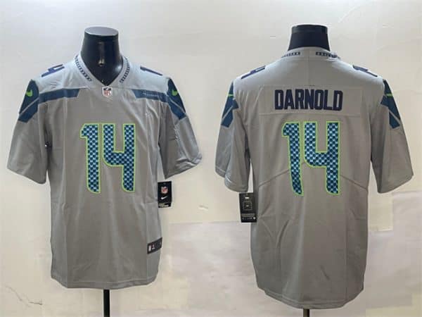 Seattle Seahawks #14 Sam Darnold Gray 2025 Vapor Limited Stitched Jersey