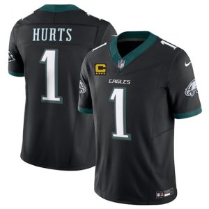 Philadelphia Eagles #1 Jalen Jurts Black 2025 F.U.S.E. With 4-Star C Patch Vapor Untouchable Limited Stitched Jersey