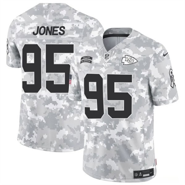 Kansas City Chiefs #95 Chris Jones Arctic Camo 2024 F.U.S.E. Salute To Service Limited Stitched Jersey