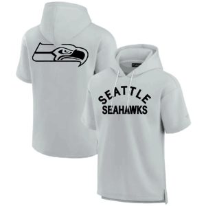 Seattle Seahawks Gray Super Soft Fleece Short Sleeve Hoodie