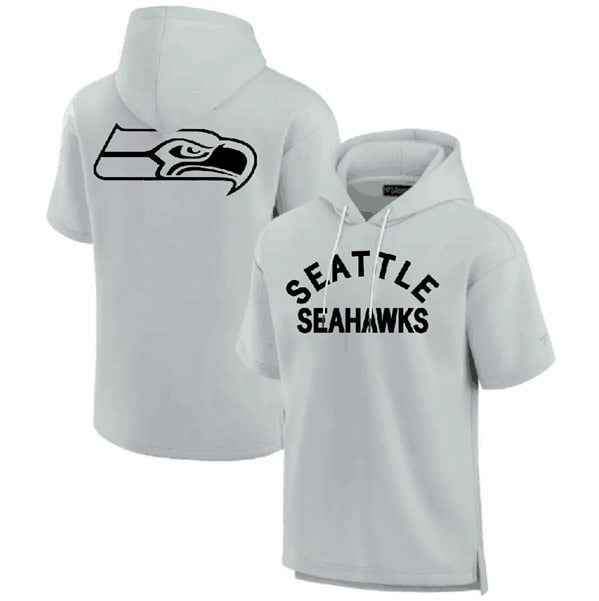 Seattle Seahawks Gray Super Soft Fleece Short Sleeve Hoodie