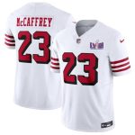 San Francisco 49ers #23 Christian McCaffrey New White 2024 F.U.S.E. Super Bowl LVIII Patch Vapor Untouchable Limited Stitched Jersey