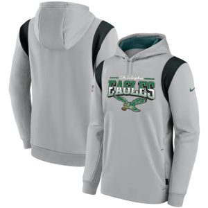 Philadelphia Eagles Gray Sideline Pullover Hoodie