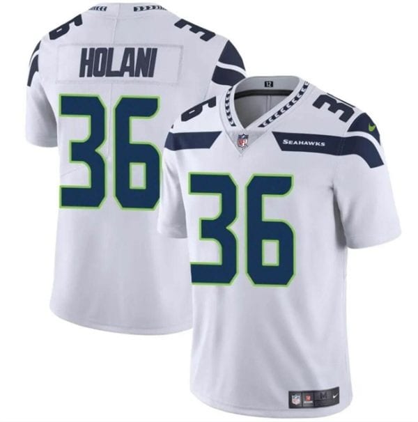 Seattle Seahawks #36 George Holani White Vapor Limited Stitched Jersey