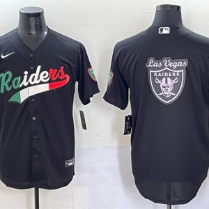 Las Vegas Raiders Team Big Logo Black Mexico Cool Base Stitched Jersey