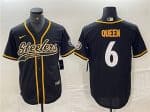 Pittsburgh Steelers #6 Patrick Queen Black With Patch Cool Base Stitched Jersey