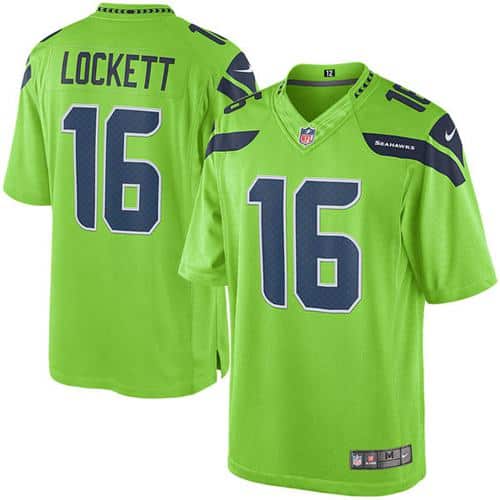Seahawks #16 Tyler Lockett Green Stitched Limited Rush Nike Jersey