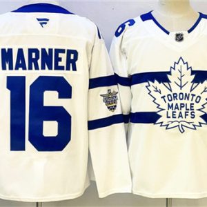 Toronto Maple Leafs #16 Mitchell Marner White With A Patch Stadium Series Stitched Jersey