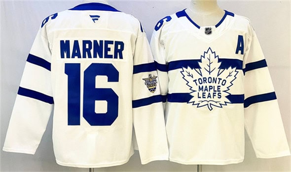 Toronto Maple Leafs #16 Mitchell Marner White With A Patch Stadium Series Stitched Jersey