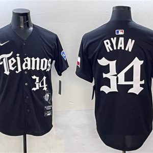 Texas Rangers #34 Nolan Ryan Black Mexico 2025 Vapor Premier Limited Stitched Jersey