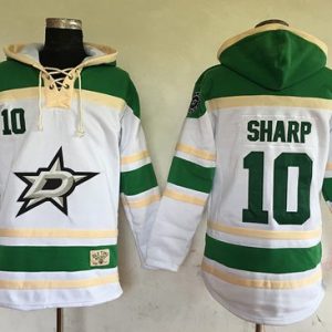 Stars #10 Patrick Sharp White Sawyer Hooded Sweatshirt Stitched Jersey