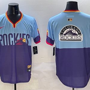 Colorado Rockies Team Big Logo Purple Light Blue 2025 City Connect Limited Stitched Jersey