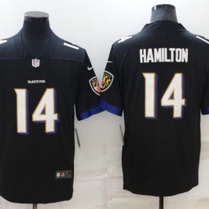Baltimore Ravens #14 Kyle Hamilton Black Vapor Untouchable Limited Stitched Jersey