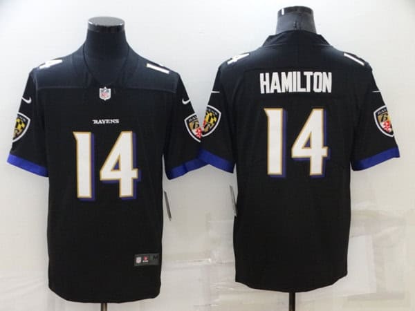 Baltimore Ravens #14 Kyle Hamilton Black Vapor Untouchable Limited Stitched Jersey