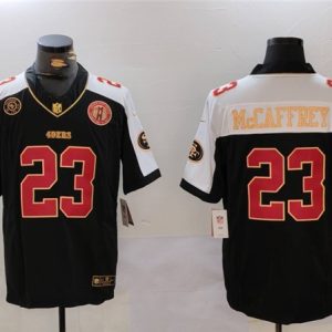 San Francisco 49ers #23 Christian McCaffrey Balck F.U.S.E. Golden Gate Bridge Patch Alternate With Patch Vapor Limited Stitched Jersey