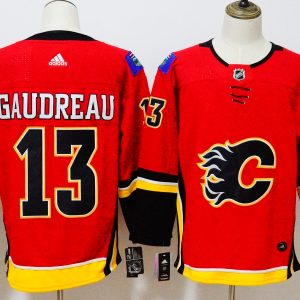 Calgary Flames #13 Johnny Gaudreau Red Stitched Adidas Jersey