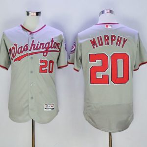 Nationals #20 Daniel Murphy Grey Flexbase Authentic Collection Stitched Jersey