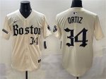 Boston Red Sox #34 David Ortiz Cream Gothic Vapor Limited Stitched Jersey