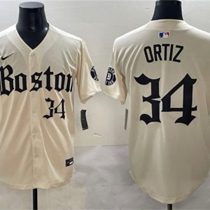 Boston Red Sox #34 David Ortiz Cream Gothic Vapor Limited Stitched Jersey