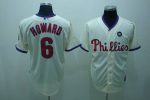Phillies #6 Ryan Howard Stitched Cream Jersey