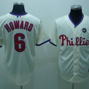 Phillies #6 Ryan Howard Stitched Cream Jersey