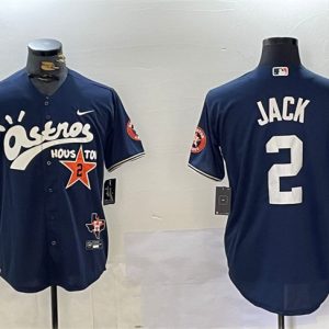Houston Astros #2 David Jack Navy Cactus Jack Style Vapor Premier Limited Stitched Jersey