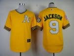 Mitchell And Ness Athletics #9 Reggie Jackson Yellow Throwback Stitched Jersey