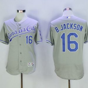 Royals #16 Bo Jackson Grey Flexbase Authentic Collection Stitched Jersey