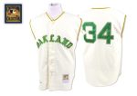 Mitchell And Ness Athletics #34 Rollie Fingers Stitched White Throwback Jersey