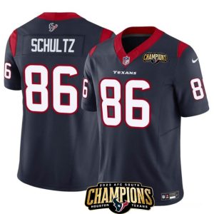 Houston Texans #86 Dalton Schultz Navy 2023 F.U.S.E. AFC South Champions Patch Vapor Untouchable Limited Stitched Jersey