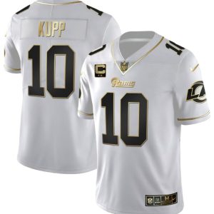 Los Angeles Rams #10 Cooper Kupp White Golden With 2-Star Patch Vapor Stitched Jersey