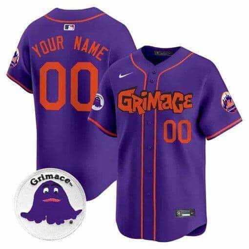 New York Mets Cutsom Purple Grimace V2 Vapor Limited Stitched Jersey
