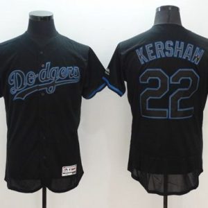 Dodgers #22 Clayton Kershaw Black Fashion Flexbase Authentic Collection Stitched Jersey
