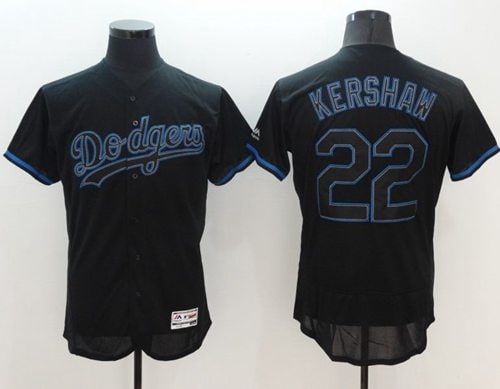 Dodgers #22 Clayton Kershaw Black Fashion Flexbase Authentic Collection Stitched Jersey