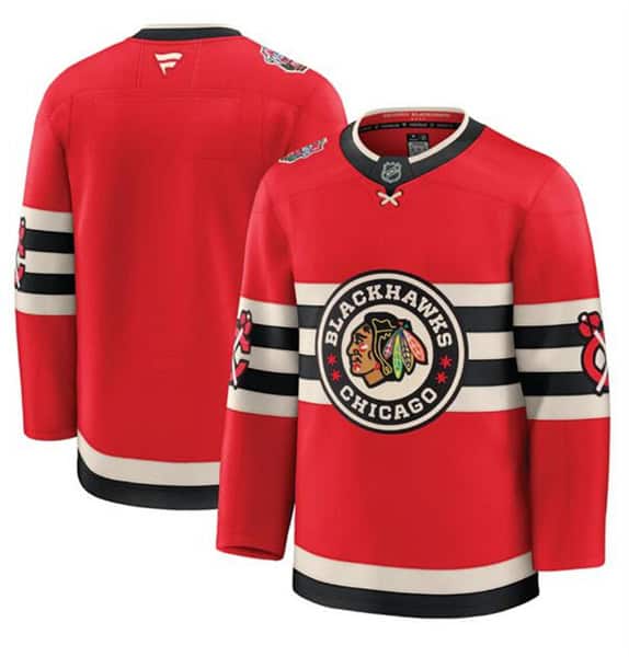 Chicago Blackhawks Blank Red 2024-25 Winter Classic Stitched Jersey