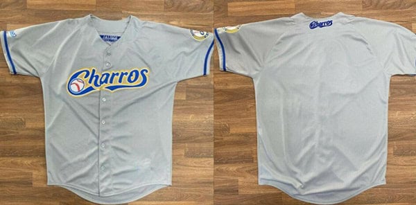 Charros De Jalisco Blank Gray Stitched Baseball Jersey