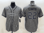 Dallas Cowboys #22 Emmitt Smith Grey With Patch Cool Base Stitched Baseball Jersey