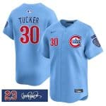 Chicago Cubs #30 Kyle Tucker Blue 'Ryne Sandberg Tribute' Vapor Limited V3 Stitched Jersey