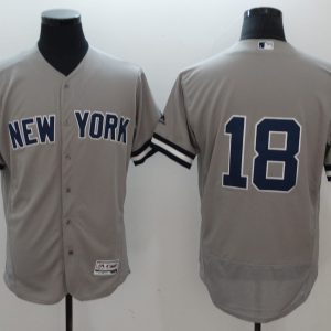 New York Yankees #18 Didi Gregorius Gray Flexbase Stitched Jersey
