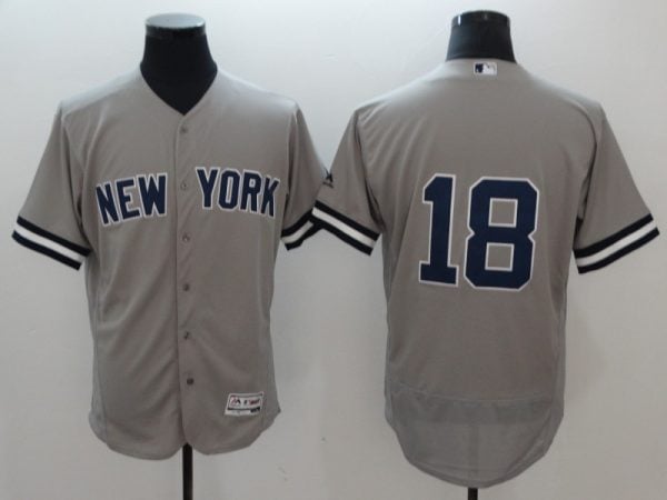 New York Yankees #18 Didi Gregorius Gray Flexbase Stitched Jersey
