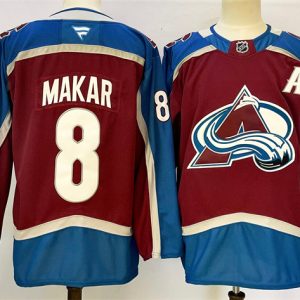 Colorado Avalanche #8 Cale Makar Burgundy 2024-25 Home With A Patch Stitched Jersey