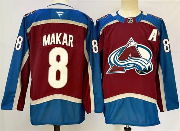 Colorado Avalanche #8 Cale Makar Burgundy 2024-25 Home With A Patch Stitched Jersey