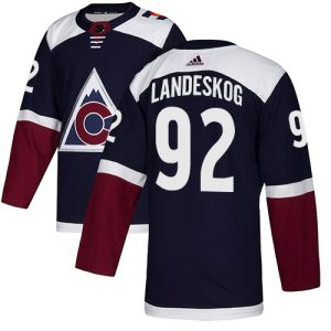 Colorado Avalanche #92 Gabriel Landeskog Navy Blue Stitched Jersey