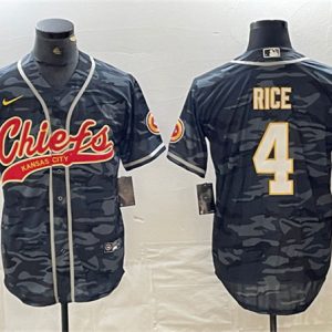 Kansas City Chiefs #4 Rashee Rice Gray Camo Cool Base Stitched Jersey